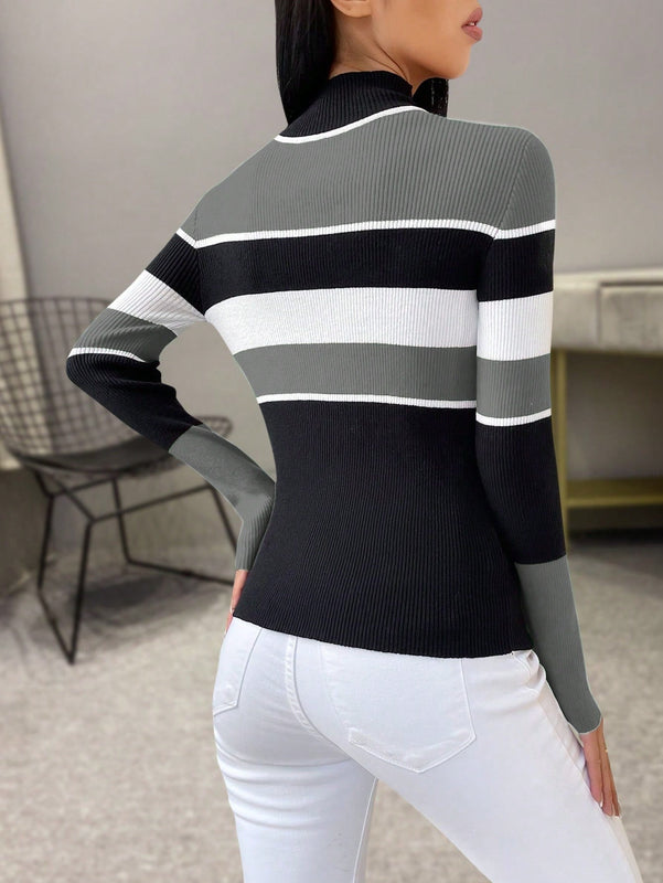 Prive Jersey de color combinado de cuello alto