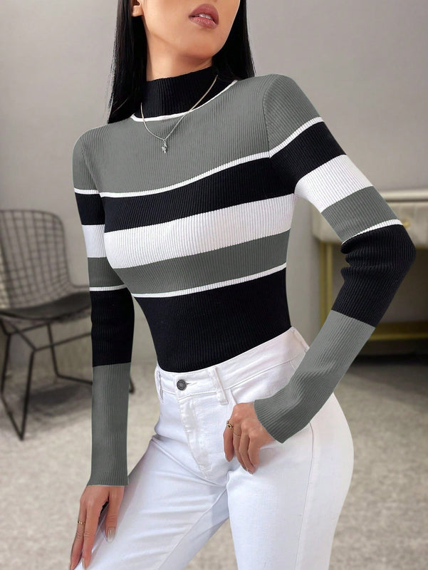 Prive Jersey de color combinado de cuello alto