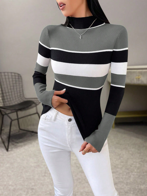 Prive Jersey de color combinado de cuello alto