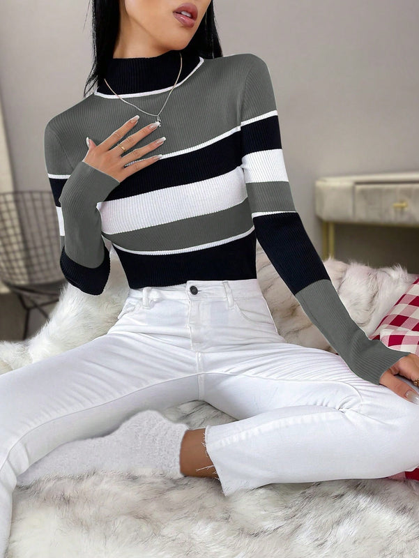 Prive Jersey de color combinado de cuello alto