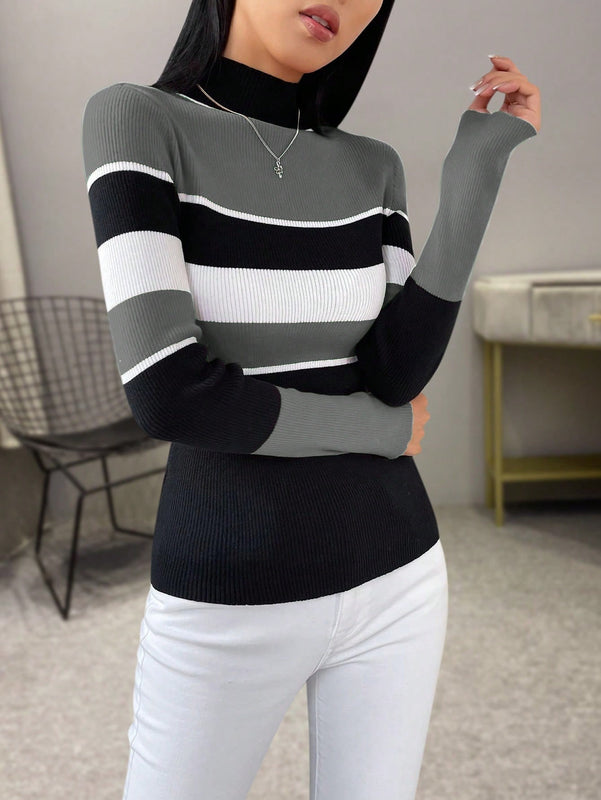 Prive Jersey de color combinado de cuello alto