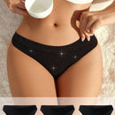 3 piezas Tanga brillante