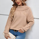 EMERY ROSE Jersey doblado cuello ribete con fleco de hombros caidos
