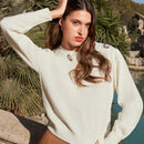 Frenchy Sueter De Manga Abullonada Y Detalles Florales En 3d Para Mujer