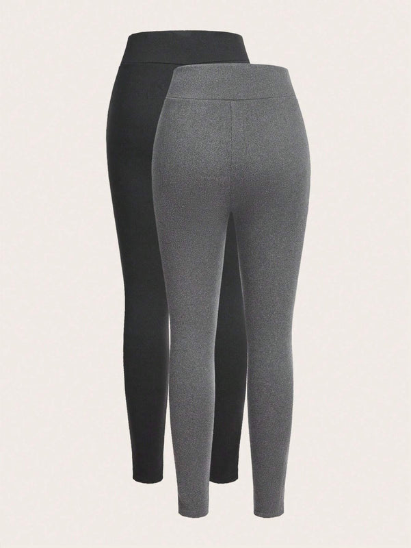 Essnce 2 piezas Pantalones con estampado de letra de cintura ancha