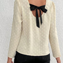 LUNE Blusa de lunares con cordon trasero