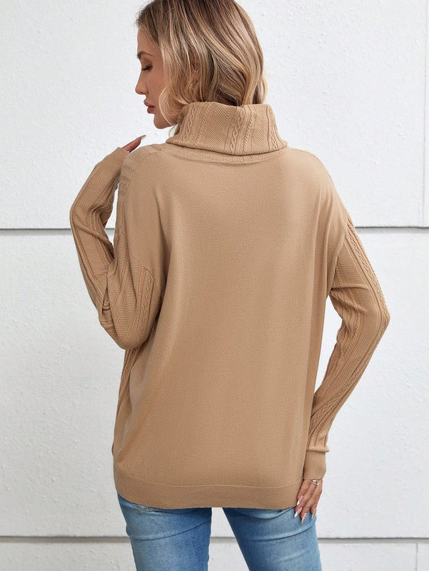 EMERY ROSE Sueter De Cuello Alto De Manga Larga Para Mujer