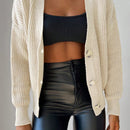 Cardigan casual de un solo botonadura de mangas largas y hombros caidos de unicolor para mujer, otono/invierno