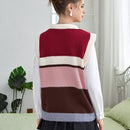 EZwear Chaleco de punto de color combinado sin camisa