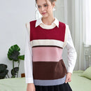 EZwear Chaleco de punto de color combinado sin camisa