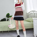 EZwear Chaleco de punto de color combinado sin camisa