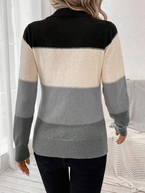 LUNE Jersey de color combinado de cuello alto
