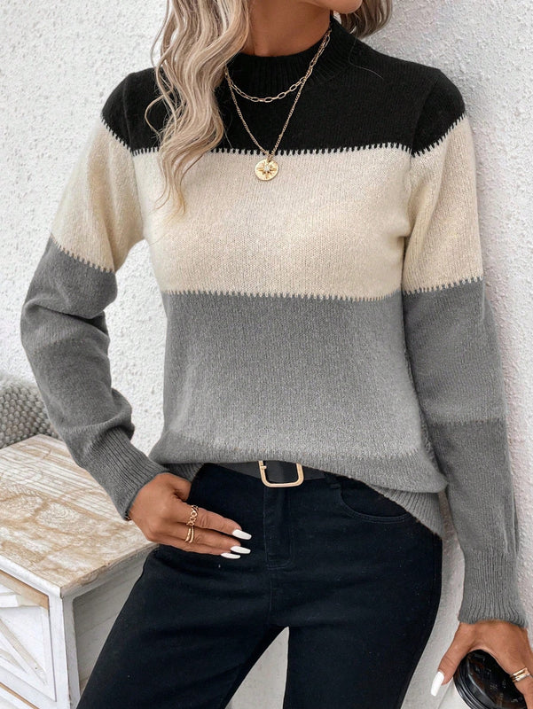LUNE Jersey de color combinado de cuello alto