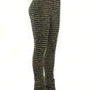 Pantalones De Punto De Rayas Sexys De Cintura Alta Ajustados, Pantalones Casuales De Moda Europeos Y Americanos De Primavera Para Mujeres Con Levantamiento De Gluteos