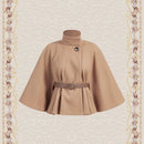 Vintamour abrigo capa elegante con cuello de pie de unicolor para mujer, para otono/invierno