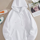 Cottnline sudadera con capucha de algodon con bolsillo canguro, hombros caidos y cordon ajustable