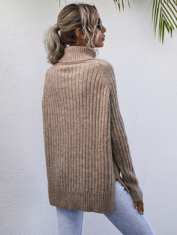 LUNE Jersey cuello alto de manga raglan bajo con abertura