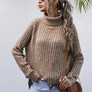 LUNE Jersey cuello alto de manga raglan bajo con abertura