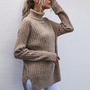 LUNE Jersey cuello alto de manga raglan bajo con abertura