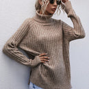 LUNE Jersey cuello alto de manga raglan bajo con abertura
