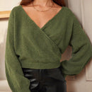 Frenchy Jersey para mujeres de manga murcielago cruzado