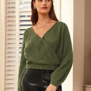 Frenchy Jersey para mujeres de manga murcielago cruzado