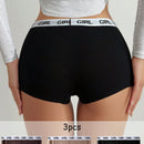 3 piezas Boyshorts de cintura con cinta con letra