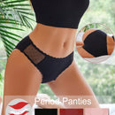 FINETOO 3 Piezas/set Bragas Menstruales De Encaje Con Estampado De Lunares Y Parche, Con Cintura Alta