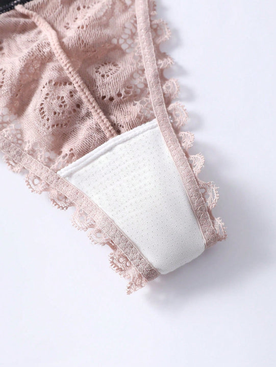 Tangas De Encaje Para Mujeres (juego De 3 Piezas) Lenceria