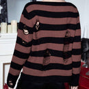 PUNK Jersey con patron de rayas desgarro