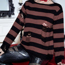 PUNK Jersey con patron de rayas desgarro