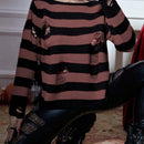PUNK Jersey con patron de rayas desgarro