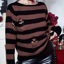 PUNK Jersey con patron de rayas desgarro