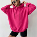 Cottnline sudadera con capucha de hombros caidos y cordon para otono e invierno