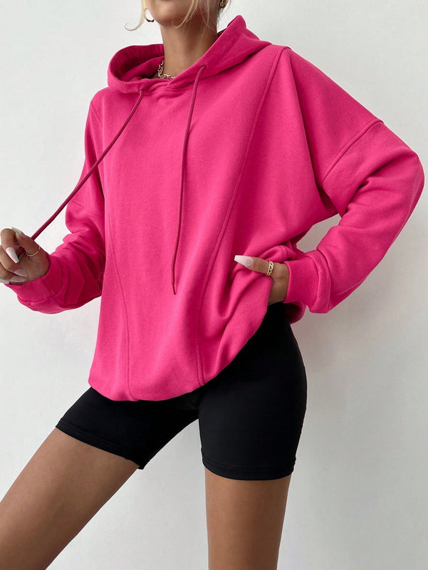 Cottnline sudadera con capucha de hombros caidos y cordon para otono e invierno