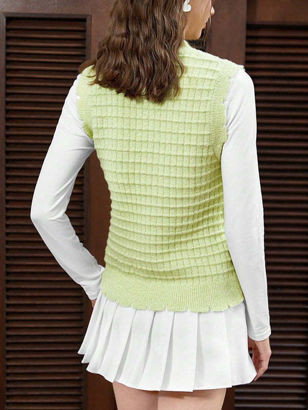 EZwear Chaleco de punto con cordon delantero