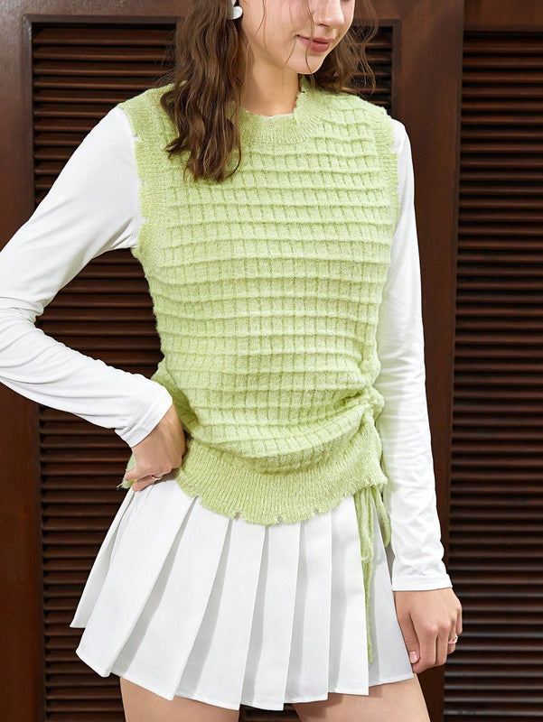 EZwear Chaleco de punto con cordon delantero