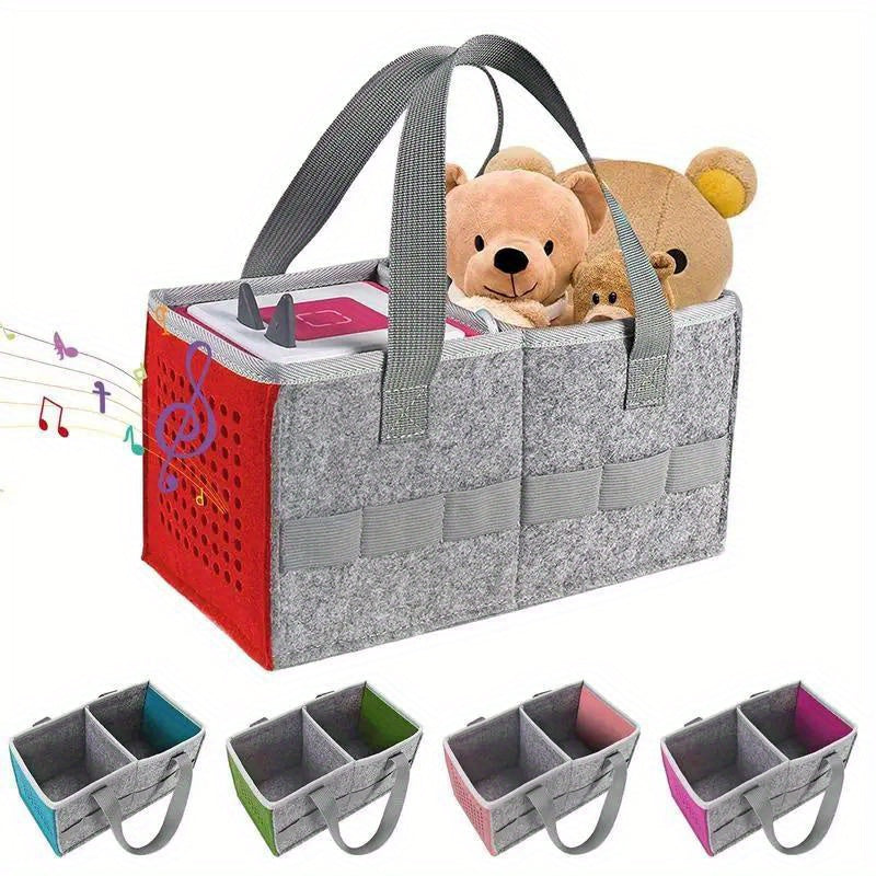 Estuche de Viaje Portátil para el Conjunto de Altavoces Iniciales Tonies Toniebox, Estuche Plegable de Tela de Fieltro, Bolsa Tote Organizadora para Camping y Bolsa de Dormir