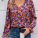Frenchy Blusa con estampado con cordon trasero de manga amplia
