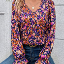 Frenchy Blusa con estampado con cordon trasero de manga amplia