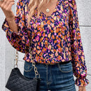 Frenchy Blusa con estampado con cordon trasero de manga amplia