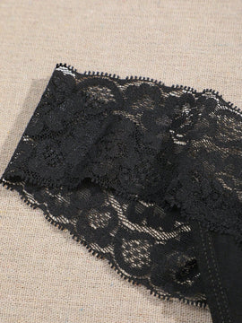 3 Piezas Sexy Lenceria Tanga De Encaje Con Diseno De Flores Margaritas