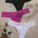 3 Piezas Sexy Lenceria Tanga De Encaje Con Diseno De Flores Margaritas