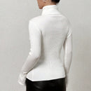 EZwear Jersey cuello alto de peluche puno bajo con abertura