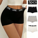 3 Unids/paquete Calzoncillos Tipo Boxer De Cintura Alta Sin Costuras, Comodos Y Transpirables Para Mujer