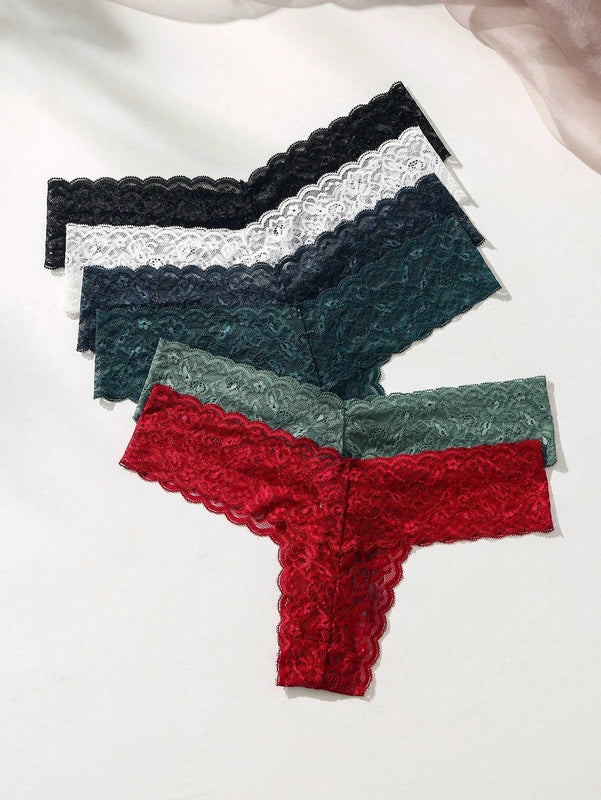 Underwear&sleepwear basics paquete de 6 tangas de encaje floral