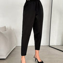 Pantalones conicos unicolor de cintura elastica