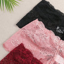 3 piezas tangas de mujer con detalles de encaje, en color liso y transpirables