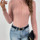 Frenchy Jersey cuello alto tejido de cable