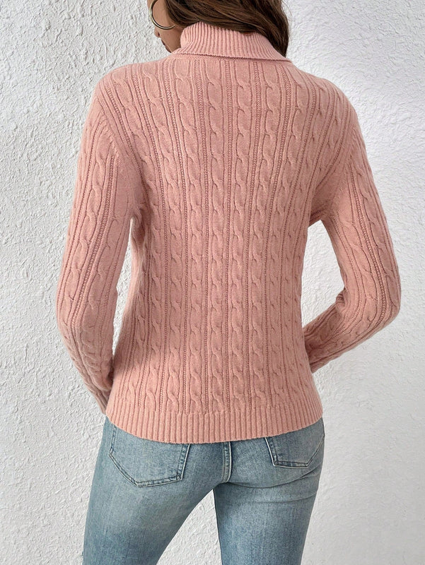 Frenchy Jersey cuello alto tejido de cable